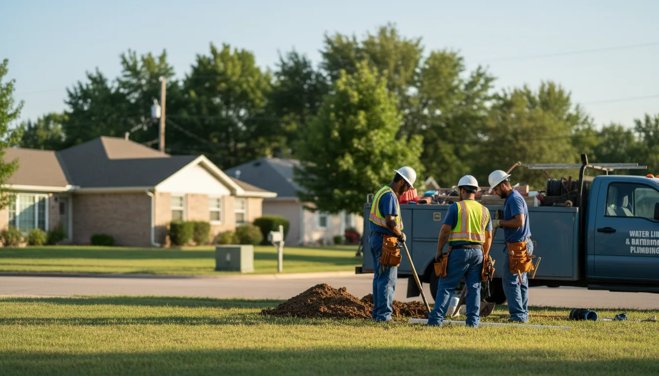 Residential water line and bathroom plumbing service in Sand Springs, OK